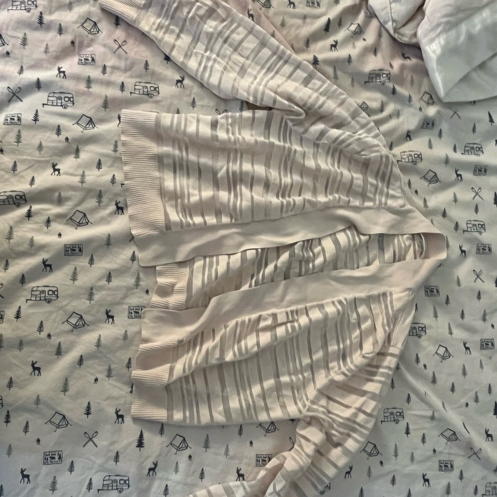 Cream Striped Cardigan
